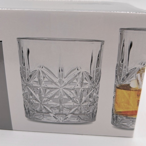 Brookstone Double Old Fashioned Glasses Set of 4 11.5 oz Crystal New in Box! - Picture 2 of 4
